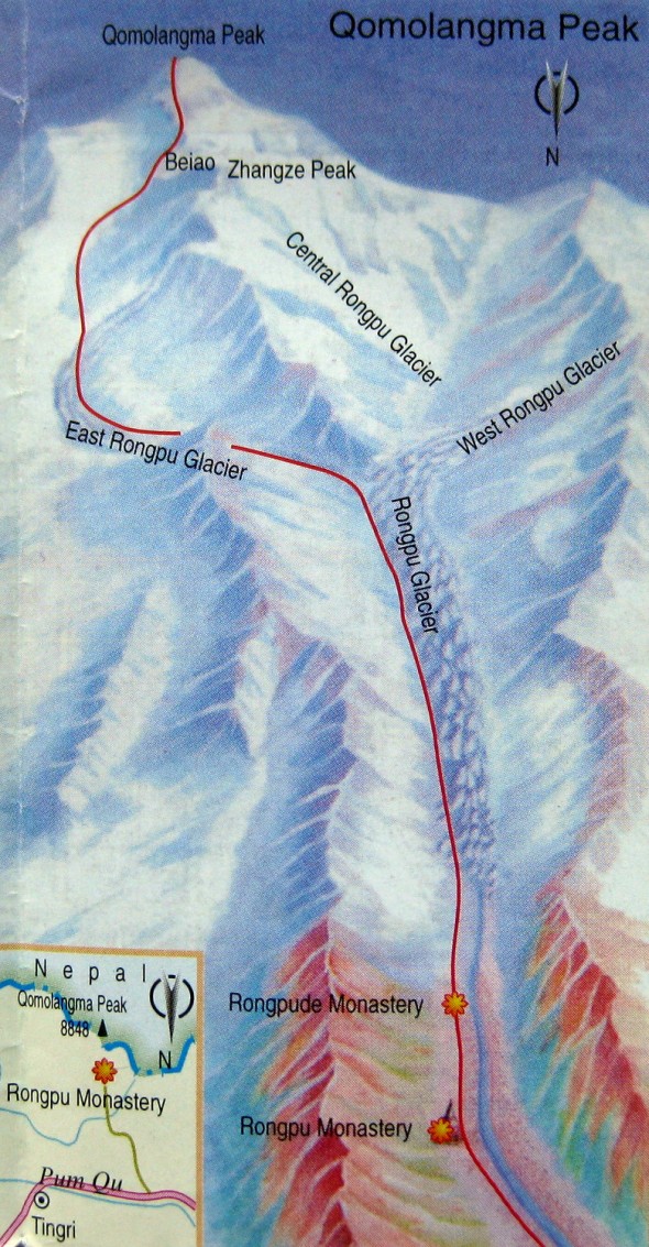 Mt. Everest Map (Qongmolangma)